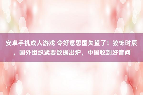 安卓手机成人游戏 令好意思国失望了！狡饰时辰，国外组织紧要数据出炉，中国收到好音问