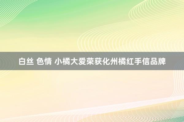 白丝 色情 小橘大爱荣获化州橘红手信品牌