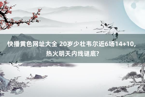 快播黄色网址大全 20岁少壮韦尔近6场14+10, 热火明天内线谜底?