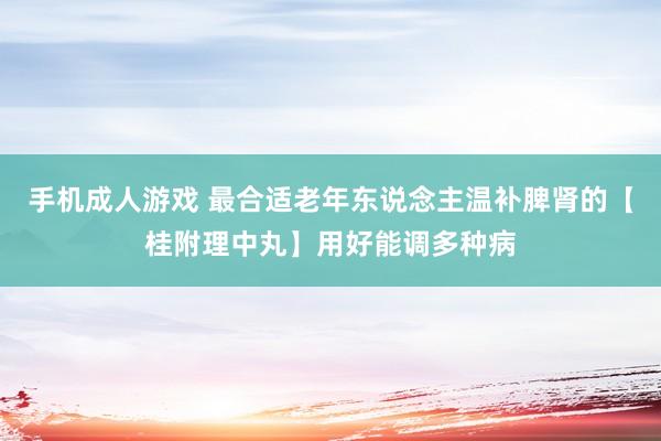 手机成人游戏 最合适老年东说念主温补脾肾的【桂附理中丸】用好能调多种病