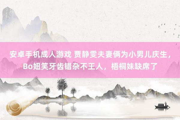 安卓手机成人游戏 贾静雯夫妻俩为小男儿庆生，Bo妞笑牙齿错杂不王人，梧桐妹缺席了